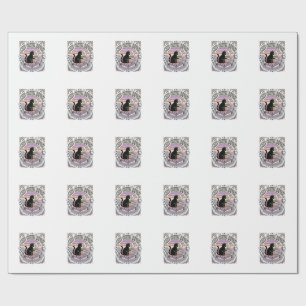 Katzen Kaffee Wiederholung Katze Tee Blätter Kaffe Geschenkpapier