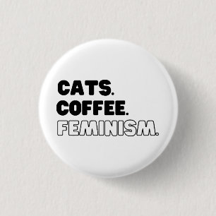 Katzen Kaffeefeminismus Button