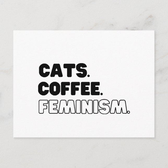 Katzen Kaffeefeminismus Feiertagspostkarte (Vorderseite)
