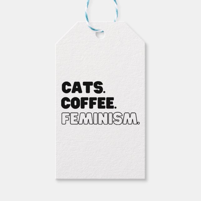 Katzen Kaffeefeminismus Geschenkanhänger (Vorderseite)