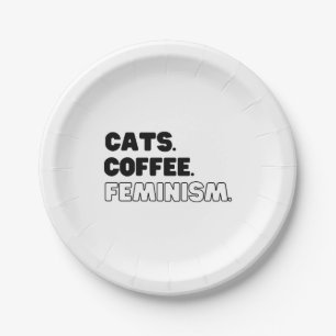 Katzen Kaffeefeminismus Pappteller