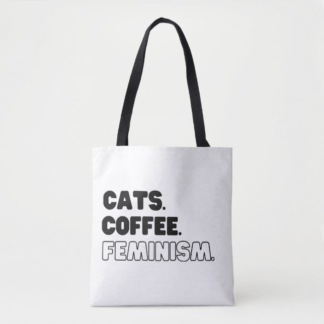 Katzen Kaffeefeminismus Tasche (Vorderseite)