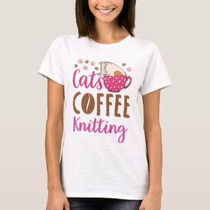 Katzen Kaffeeknitter T-Shirt