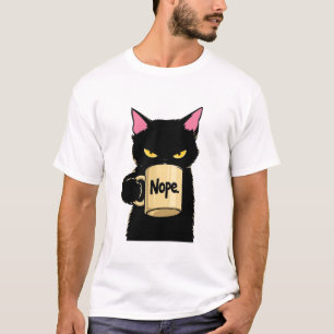 Katzen-Kaffeetasse "Nope" – Lustige schwarze Katze T-Shirt