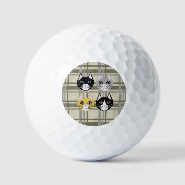 Katzen kariert, grau/creme golfball (Vorderseite)