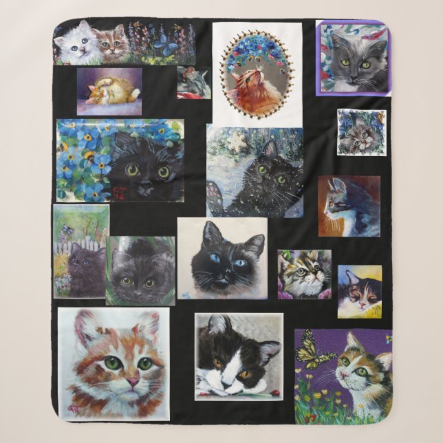 Katzen Kätzchen schwarz Sherpadecke (Vorderseite)