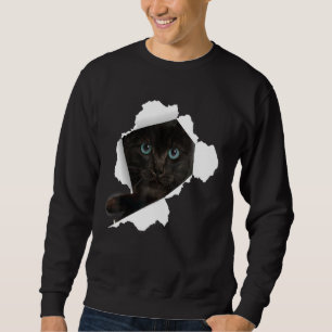 Katzen Katzen Blackcats Torn Cloud Kitten Sweatshirt