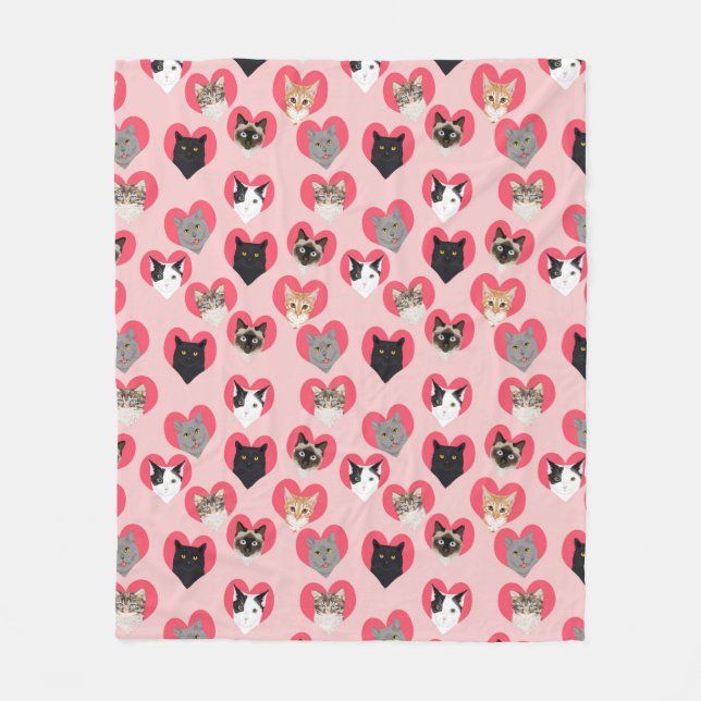 Katzen - Katzen, Kätzchen der Liebe, Katzendecke,  Fleecedecke (Vorderseite)