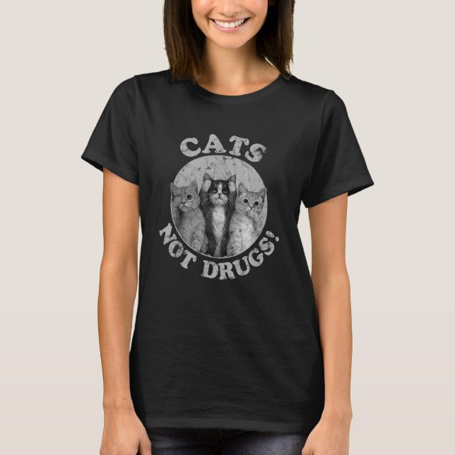 Katzen Keine Drogen Kätzchen Bengalische Ragdoll T-Shirt (Vorderseite)