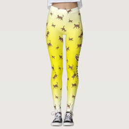 Katzen Kitty Leopard Hautmuster gelb gradiant Le Leggings