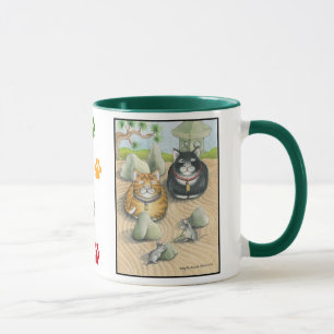 Katzen Knospe u. Tony-Meditations-Tassen-Grün Tasse
