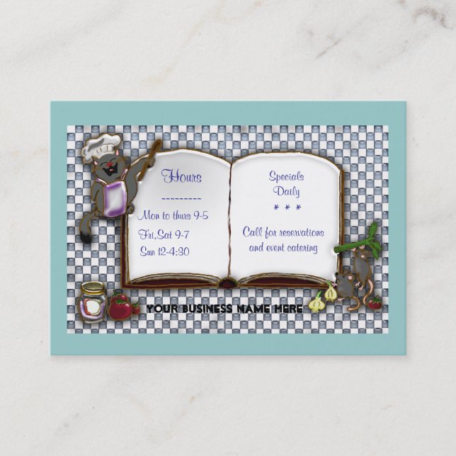 Katzen-Koch Visitenkarte (Vorderseite)