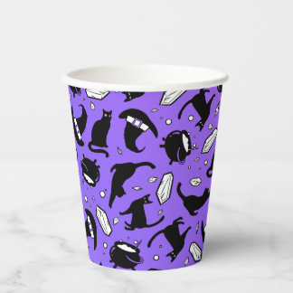 Katzen, Kristalle und Kessel Papier Cup Pappbecher