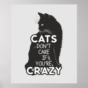 Katzen kümmern Sie sich nicht, wenn Sie verrückt s Poster