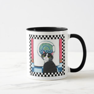 Katzen-Kunst der Smokings-Katzen-aufpassende Tasse