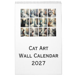 Katzen-Kunst-Wandkalender 2027 Kalender