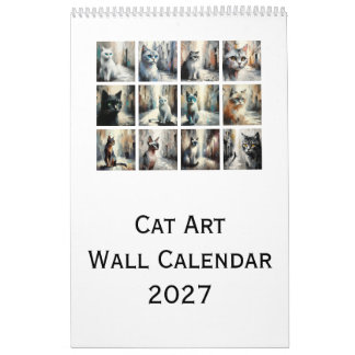 Katzen-Kunst-Wandkalender 2027 Kalender