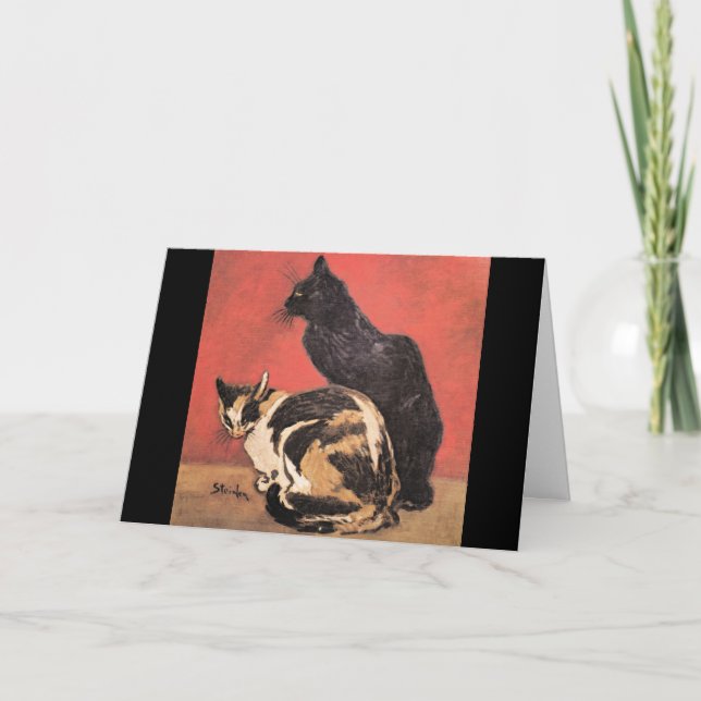 Katzen, Kunstmalerei von Theophile Steinlen Karte (Vorderseite)