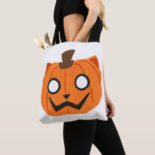Katzen-Kürbis-Jack-O-Lantern-Halloween-Tasche Tasche