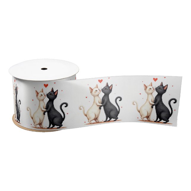 Katzen langsames Tanzen Satinband (Spule)
