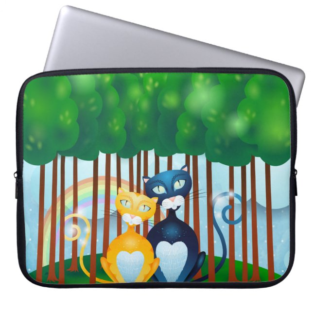 Katzen Laptopschutzhülle (Vorderseite)