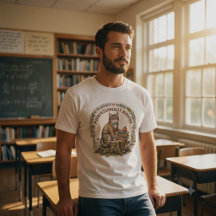 Katzen-Lehrer-T-Shirt | Vintage Cottagecore 