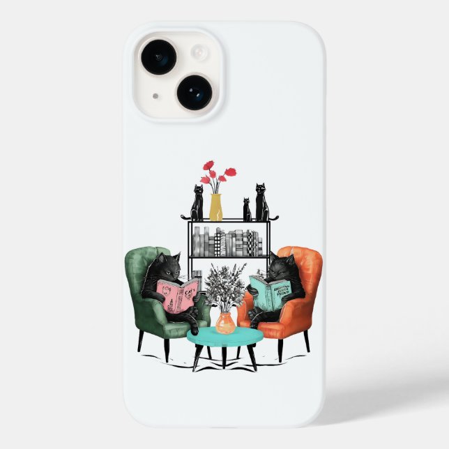 Katzen lesen Bücher Case-Mate iPhone 14 Hülle (Rückseite)