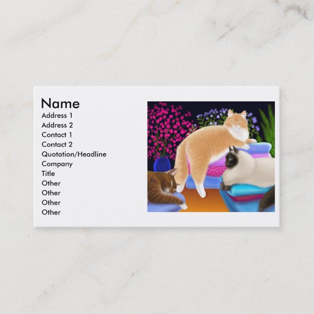 Katzen-Liebe-frische Wäscherei-Visitenkarte Visitenkarte (Vorderseite)
