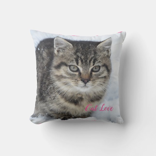 Katzen-Liebe - Geschenk für beliebtes Design Kissen (Vorderseite)