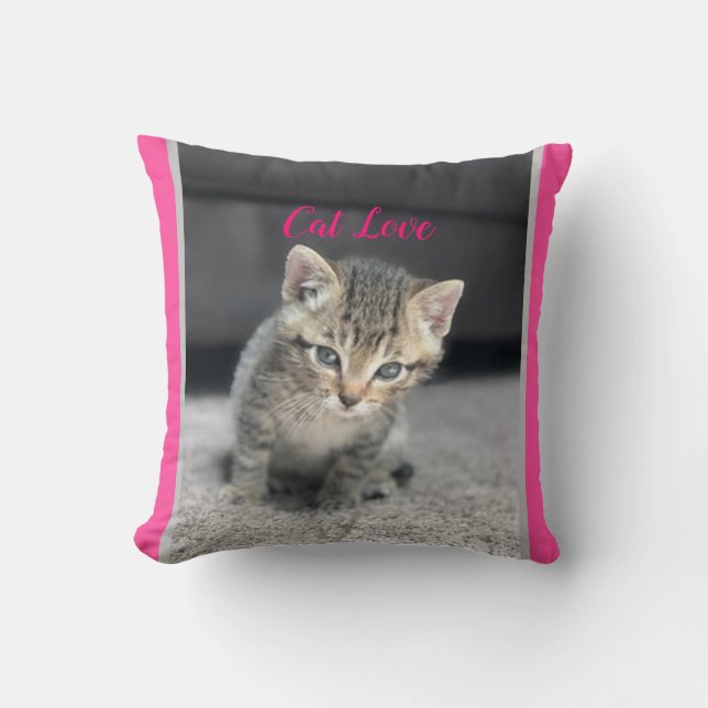 Katzen-Liebe - Geschenk für beliebtes Design Kissen (Vorderseite)
