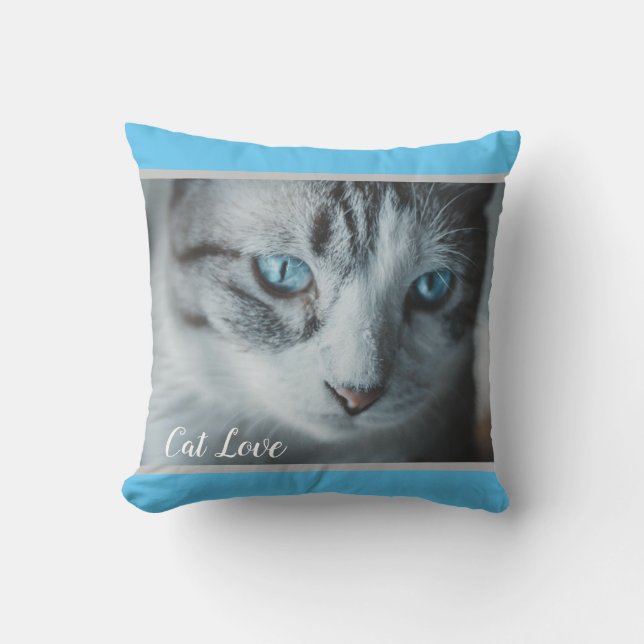 Katzen-Liebe - Geschenk für beliebtes Design Kissen (Vorderseite)