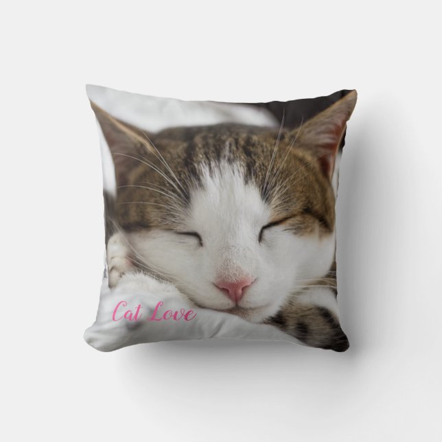 Katzen-Liebe - Geschenk für beliebtes Design Kissen (Vorderseite)