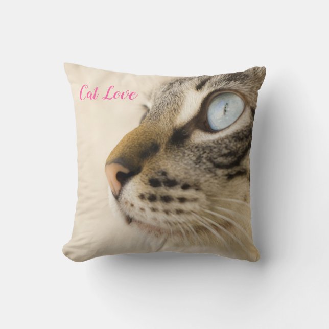 Katzen-Liebe - Geschenk für beliebtes Design Kissen (Vorderseite)
