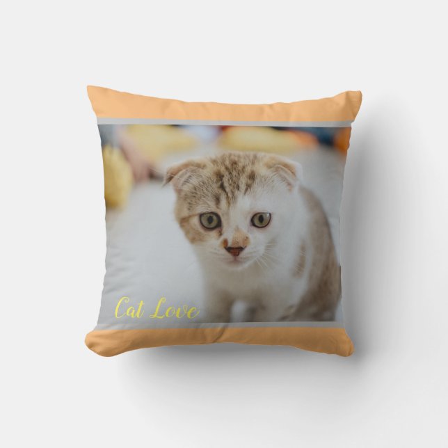 Katzen-Liebe - Geschenk für beliebtes Design Kissen (Vorderseite)