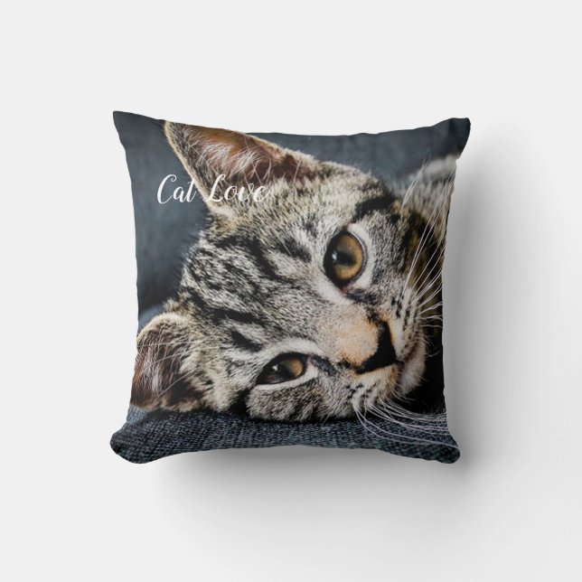 Katzen-Liebe - Geschenk für beliebtes Design Kissen (Vorderseite)