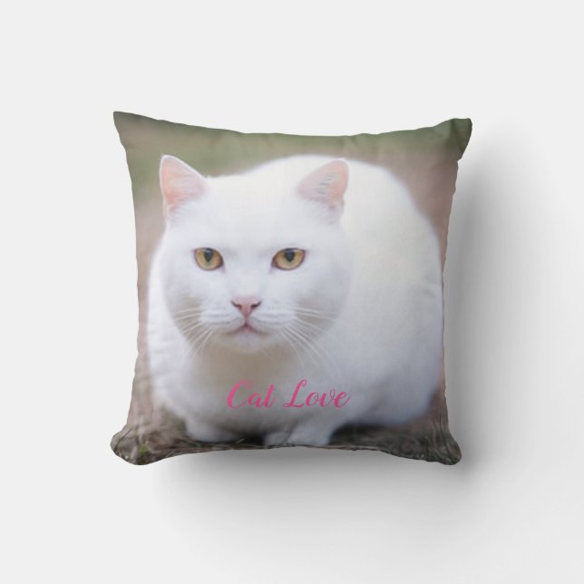 Katzen-Liebe - Geschenk für beliebtes Design Kissen (Vorderseite)