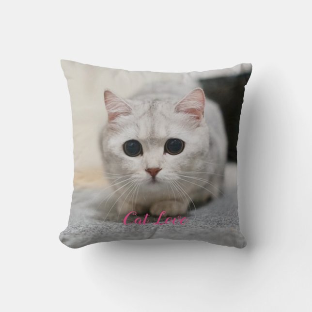 Katzen-Liebe - Geschenk für beliebtes Design Kissen (Vorderseite)