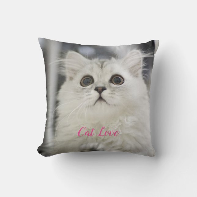 Katzen-Liebe - Geschenk für beliebtes Design Kissen (Vorderseite)