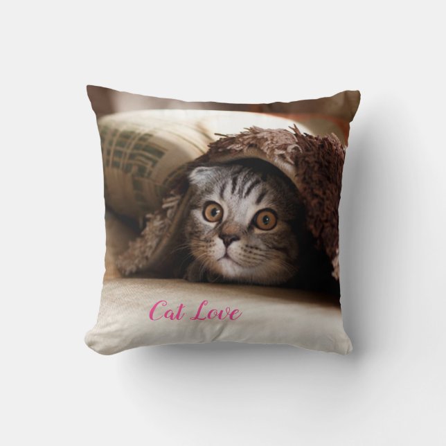 Katzen-Liebe - Geschenk für beliebtes Design Kissen (Vorderseite)