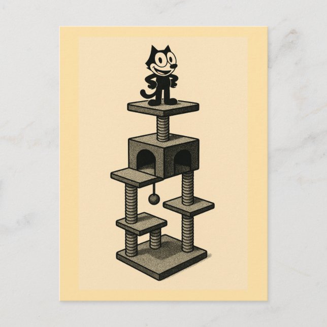 Katzen Liebe Katzenbäume Postkarte (Vorderseite)