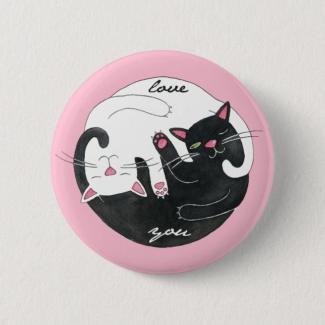 Katzen-Liebe-Knöpfe Button (Vorderseite)