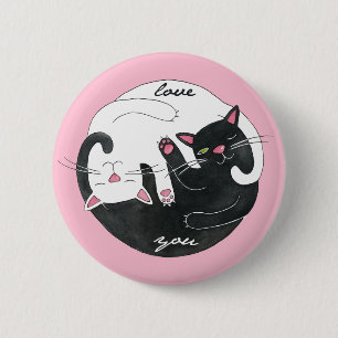 Katzen-Liebe-Knöpfe Button