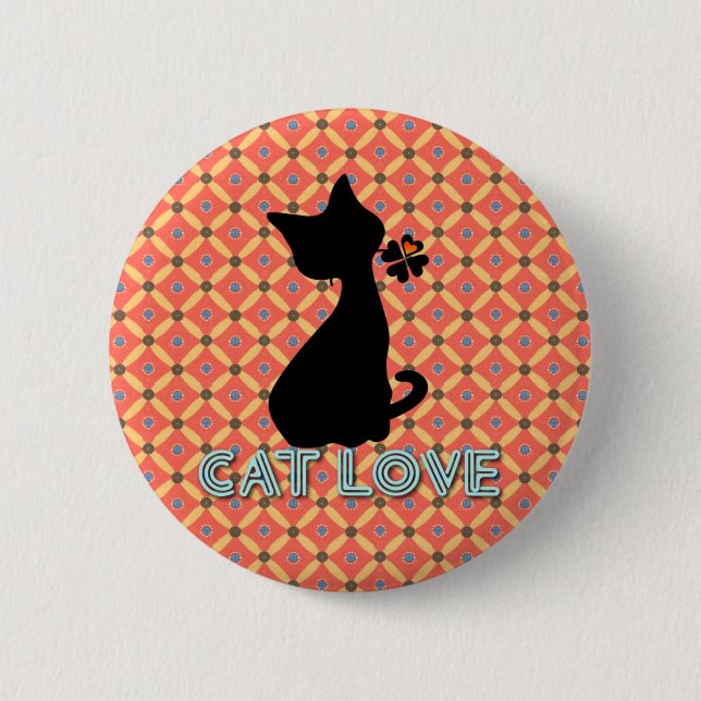 Katzen-Liebe-Unterseite Button (Vorderseite)