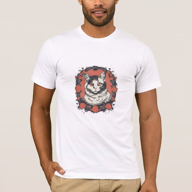 Katzen lieben Kunstdesign | Katzenliebhaber Design T-Shirt (Vorderseite)