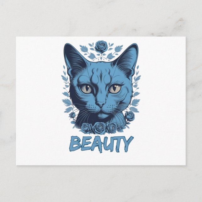 Katzen lieben Schönheit von Katzen Postkarte (Vorderseite)