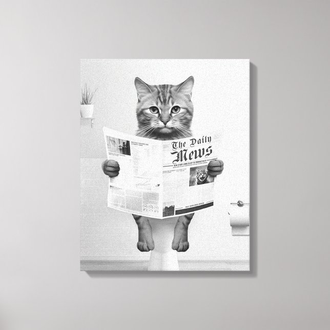 Katzen Liebhaber des Badens Mauer Kunst, Schwarz u Leinwanddruck (Vorderseite)