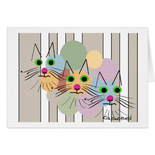 Katzen-Liebhaber "drei Freund-" Katzen-Kunst (Vorderseite (Horizontal))