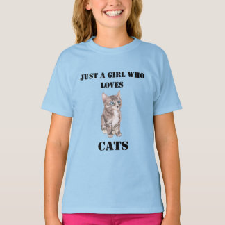 Katzen-Liebhaber-Hemd gerade ein Mädchen das T-Shirt