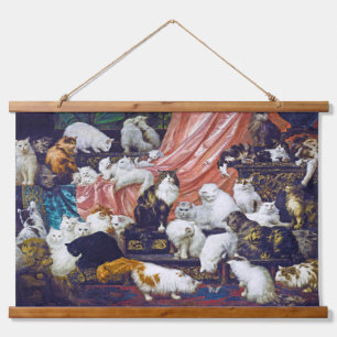 Katzen (Liebhaber meiner Ehefrau), Carl Kahler Wandteppich Mit Holzrahmen