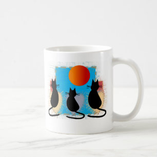 Katzen-Liebhaber "schwarze Katzen im Fenster " Kaffeetasse